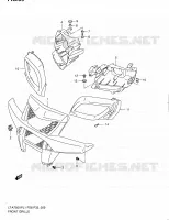 PARE CHOC AVANT   ENTOURAGE DE PHARE (LT A750XPL1 P28) pour Suzuki KINGQUAD 750 2011