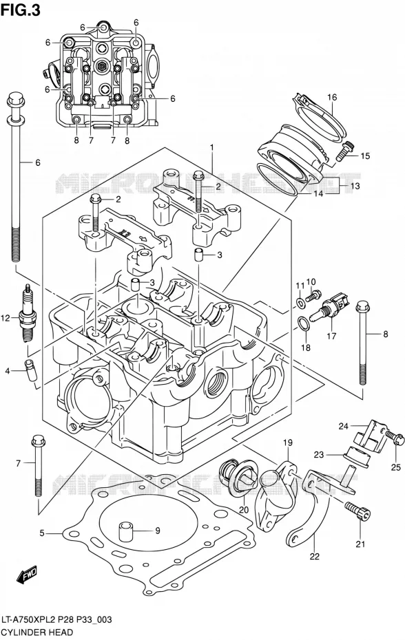 CULASSE Suzuki QUAD 750 KINGQUAD 2012  LT-A750XP L2/LT-A750XPZ L2 (P03,P28,P33)