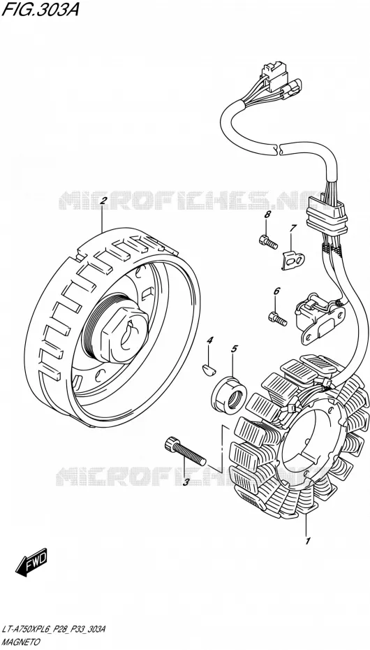 ALLUMAGE ROTOR - STATOR Suzuki QUAD 750 KINGQUAD 2016  LT-A750XP L6/LT-A750XPZ L6 (P28,P33)