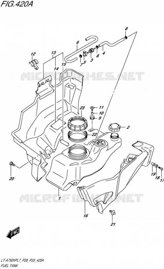 RESERVOIR D'ESSENCE Suzuki QUAD 750 KINGQUAD 2017  LT-A750XP L7/LT-A750XPB L7 (P28,P33)