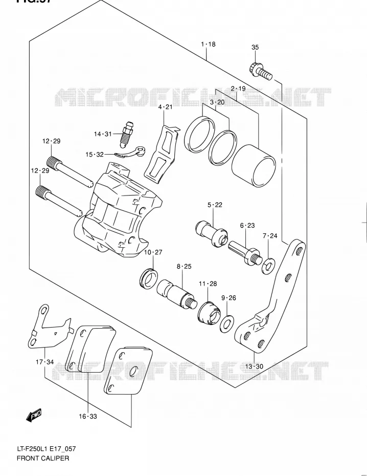 ETRIER DE FREIN AVANT Suzuki QUAD 250 OZARK 2011  LT-F250 L1 (E17,E24)