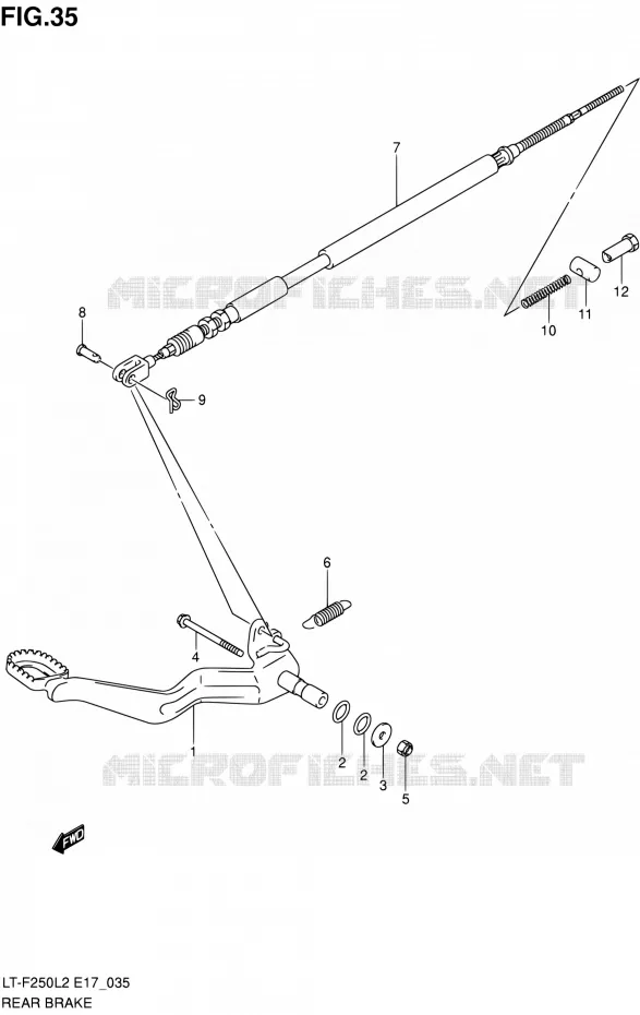 FREIN ARRIERE Suzuki QUAD 250 OZARK 2012  LT-F250 L2 (E17,E24)