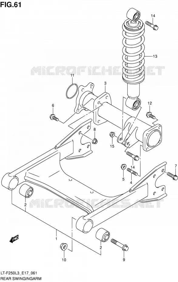 BRAS OSCILLANT ARRIERE Suzuki QUAD 250 OZARK 2013  LT-F250 L3 (E17,E24)