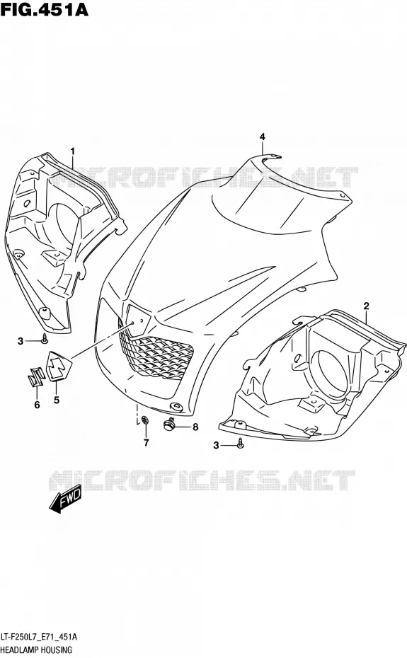 BOL DE PHARE Suzuki QUAD 250 OZARK 2017  LT-F250 L7 (E71)
