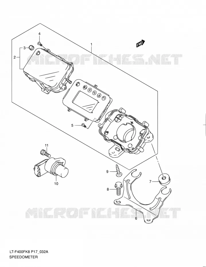 COMPTEUR (LT-F400FL0) Suzuki QUAD 400 KINGQUAD 2010  LT-F400F L0 (P17,P24)