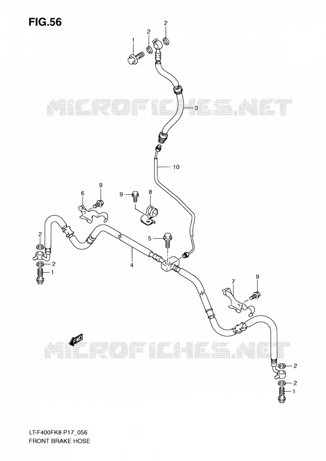 DURITE DE FREIN AVANT Suzuki QUAD 400 KINGQUAD 2010  LT-F400F L0 (P17,P24)