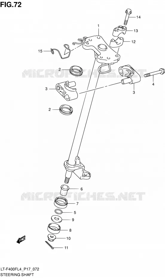COLONNE DE DIRECTION Suzuki QUAD 400 KINGQUAD 2014  LT-F400F L4/LT-F400FZ L4 (P17)