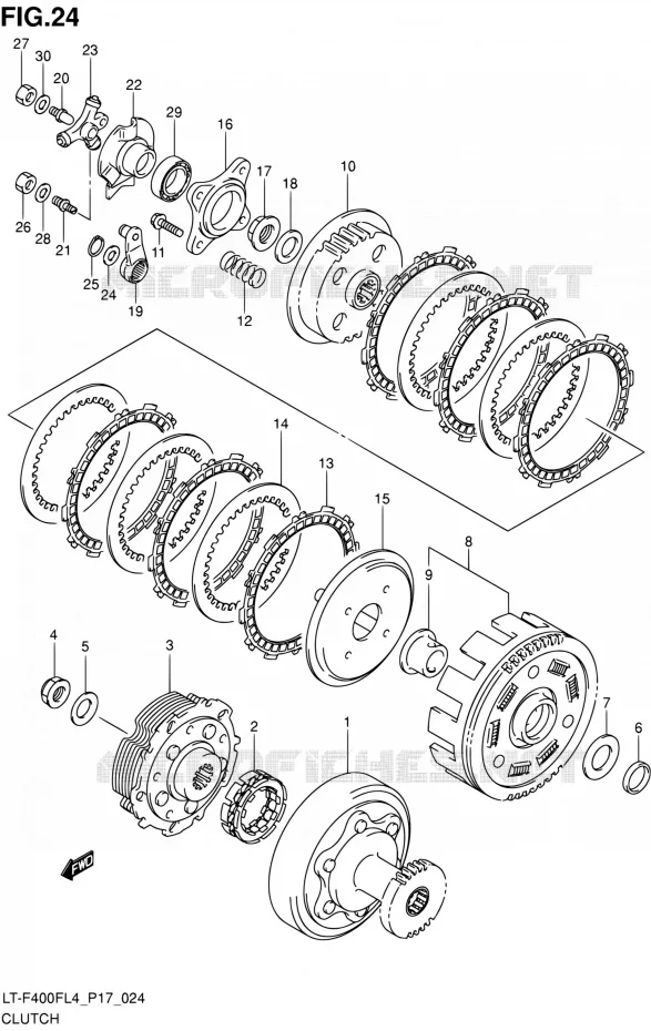 EMBRAYAGE Suzuki QUAD 400 KINGQUAD 2014  LT-F400F L4/LT-F400FZ L4 (P17)