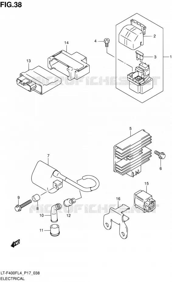 PARTIE ELECTRIQUE (LT-F400FZL4 P17) Suzuki QUAD 400 KINGQUAD 2014  LT-F400F L4/LT-F400FZ L4 (P17)