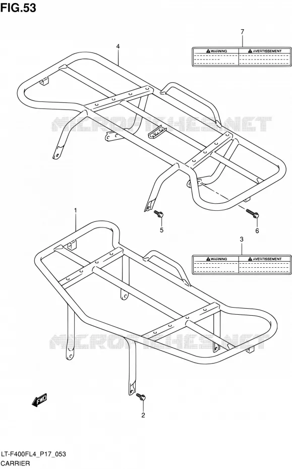 PORTE PAQUET (LT-F400FZL4 P17) Suzuki QUAD 400 KINGQUAD 2014  LT-F400F L4/LT-F400FZ L4 (P17)