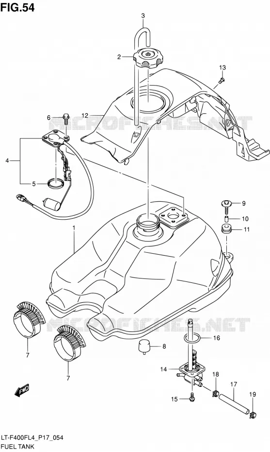 RESERVOIR D'ESSENCE Suzuki QUAD 400 KINGQUAD 2014  LT-F400F L4/LT-F400FZ L4 (P17)