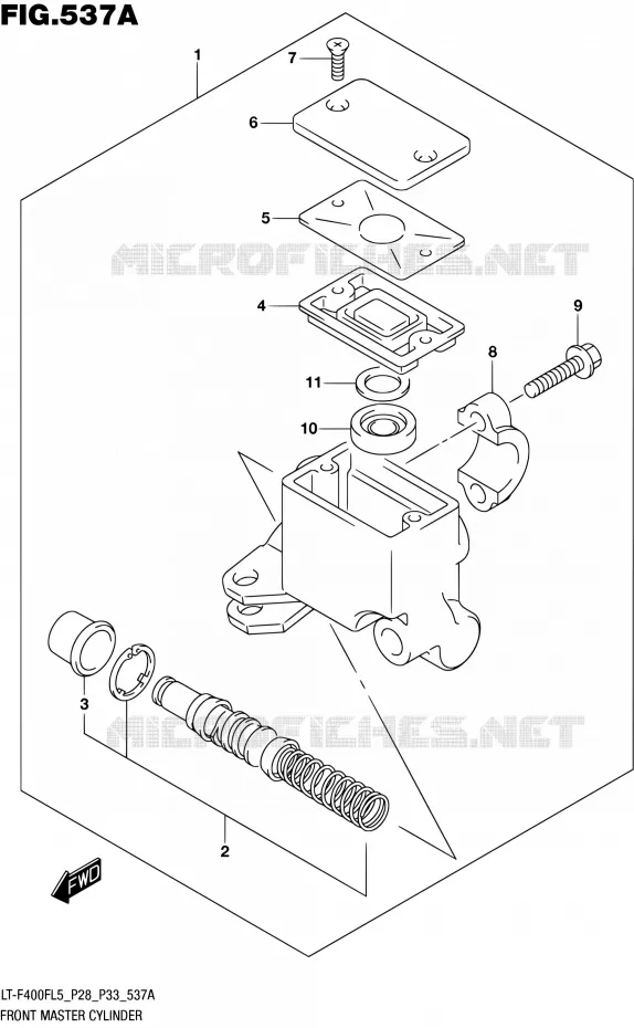MAITRE CYLINDRE AVANT Suzuki QUAD 400 KINGQUAD 2015  LT-F400F L5/LT-F400FZ L5 (P03,P28,P33)