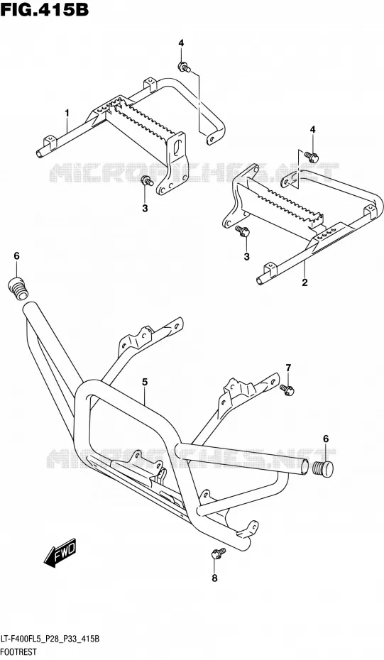 REPOSE PIED (LT-F400FL5 P33) Suzuki QUAD 400 KINGQUAD 2015  LT-F400F L5/LT-F400FZ L5 (P03,P28,P33)