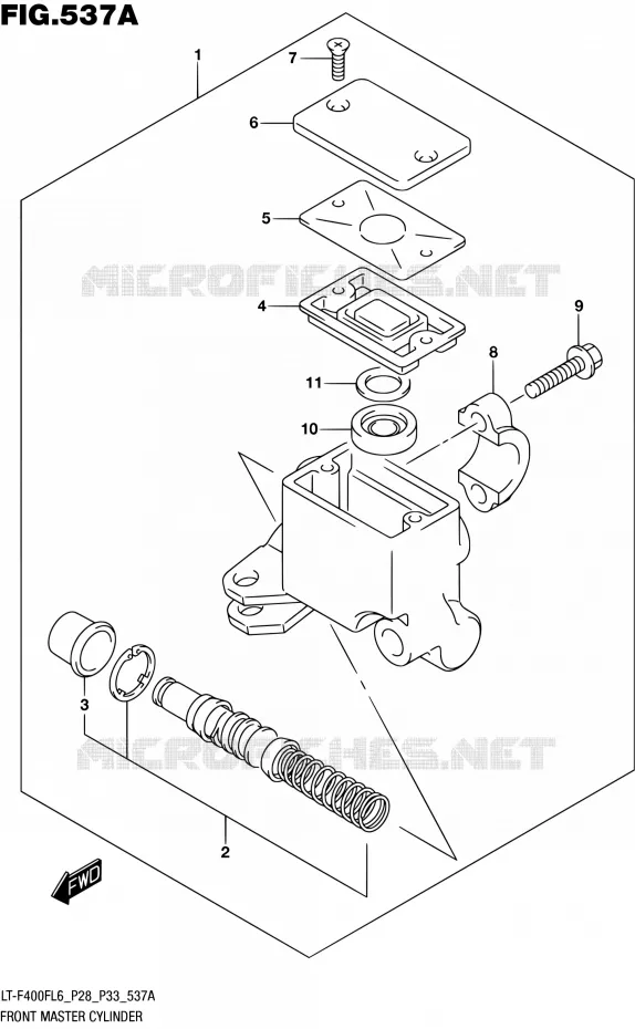 MAITRE CYLINDRE AVANT Suzuki QUAD 400 KINGQUAD 2016  LT-F400F L6 (P03,P28,P33)