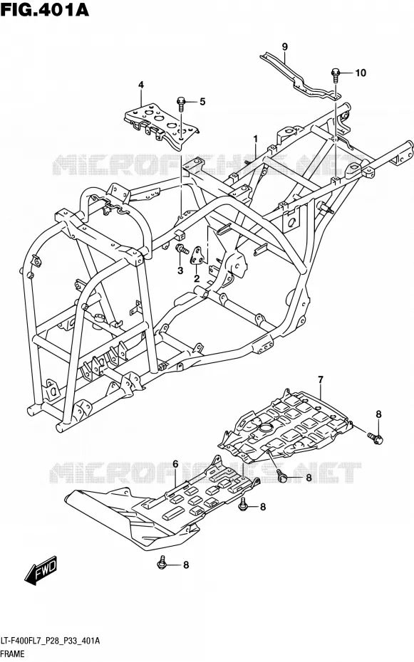 CADRE Suzuki QUAD 400 KINGQUAD 2017  LT-F400F L7 (P03,P28,P33)