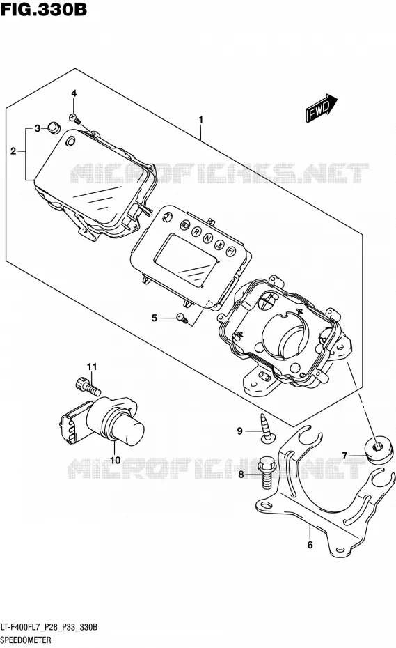 COMPTEUR (LT-F400FL7 P33) Suzuki QUAD 400 KINGQUAD 2017  LT-F400F L7 (P03,P28,P33)