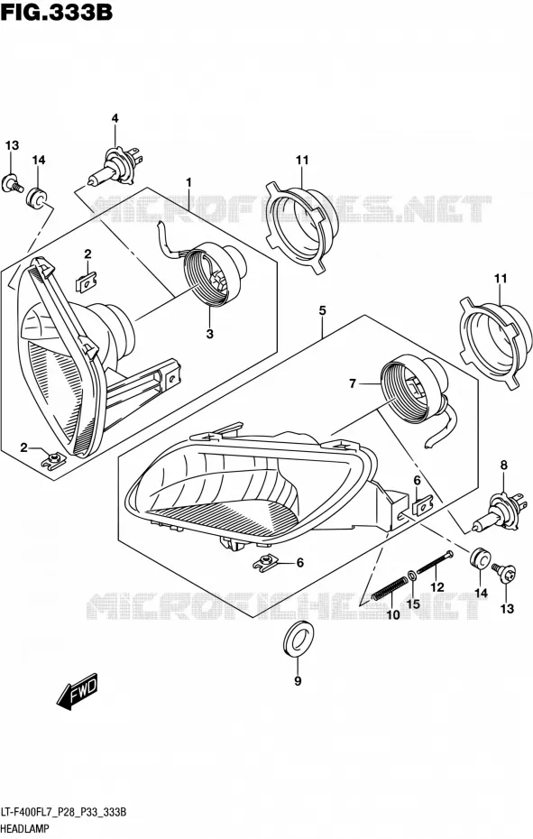 PHARE (LT-F400FL7 P33) Suzuki QUAD 400 KINGQUAD 2017  LT-F400F L7 (P03,P28,P33)
