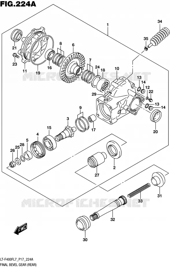 CARDAN - COUPLE CONIQUE (ARRIERE) Suzuki QUAD 400 KINGQUAD 2017  LT-F400F L7 (P17)