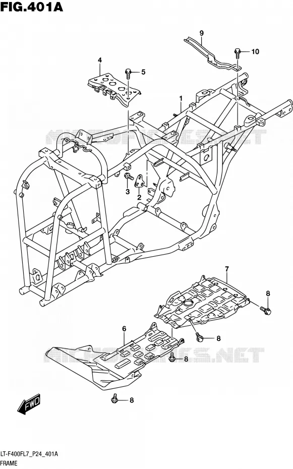 CADRE Suzuki QUAD 400 KINGQUAD 2017  LT-F400F L7 (P24)