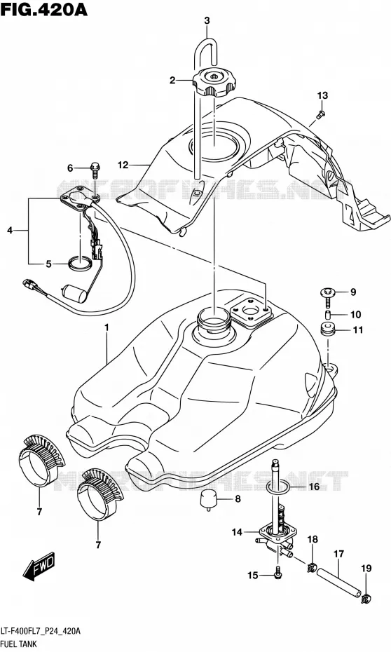 RESERVOIR D'ESSENCE Suzuki QUAD 400 KINGQUAD 2017  LT-F400F L7 (P24)