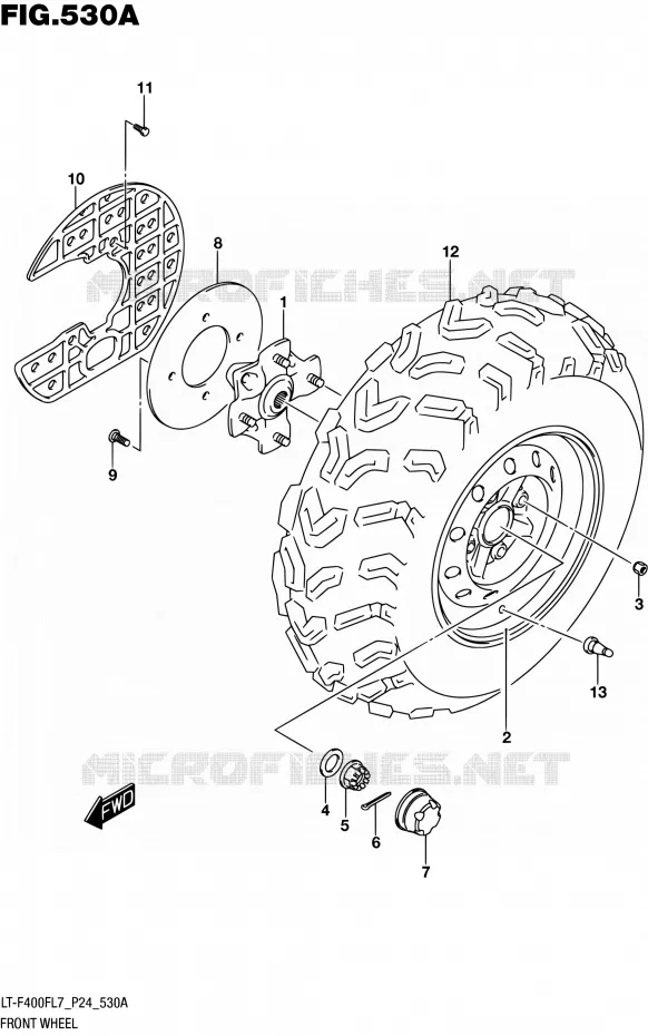 ROUE AVANT Suzuki QUAD 400 KINGQUAD 2017  LT-F400F L7 (P24)