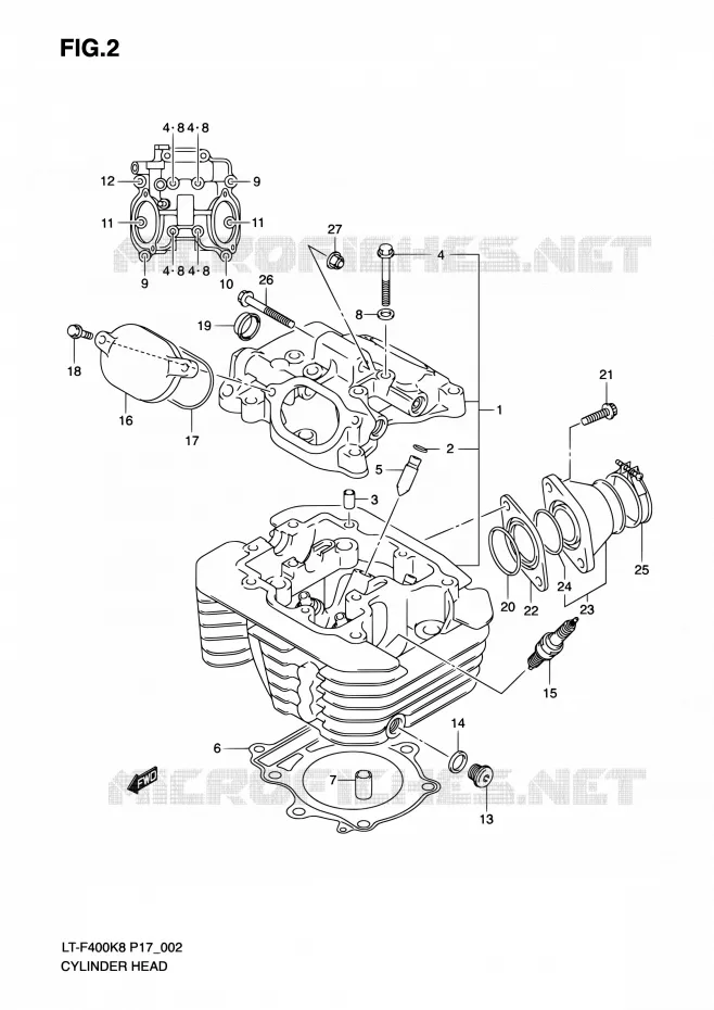 CULASSE Suzuki QUAD 400 KINGQUAD 2010  LT-F400 L0 (P17,P24)
