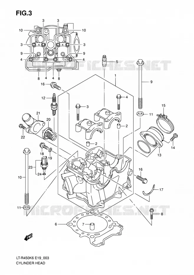 CULASSE Suzuki QUAD 450 QUADRACER 2010  LT-R450 L0/LT-R450Z L0 (E19)