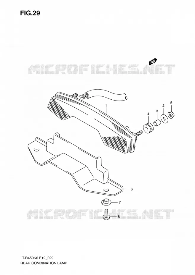 ENSEMBLE FEU ARRIERE Suzuki QUAD 450 QUADRACER 2010  LT-R450 L0/LT-R450Z L0 (E19)