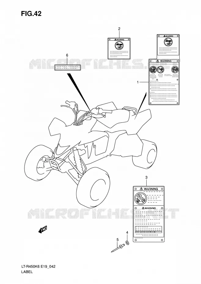 ETIQUETTE Suzuki QUAD 450 QUADRACER 2010  LT-R450 L0/LT-R450Z L0 (E19)