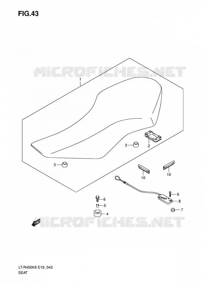 SELLE Suzuki QUAD 450 QUADRACER 2010  LT-R450 L0/LT-R450Z L0 (E19)