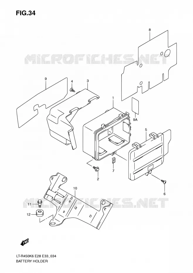 BAC A BATTERIE - OUTILS Suzuki QUAD 450 QUADRACER 2010  LT-R450 L0/LT-R450Z L0 (E28,E33)