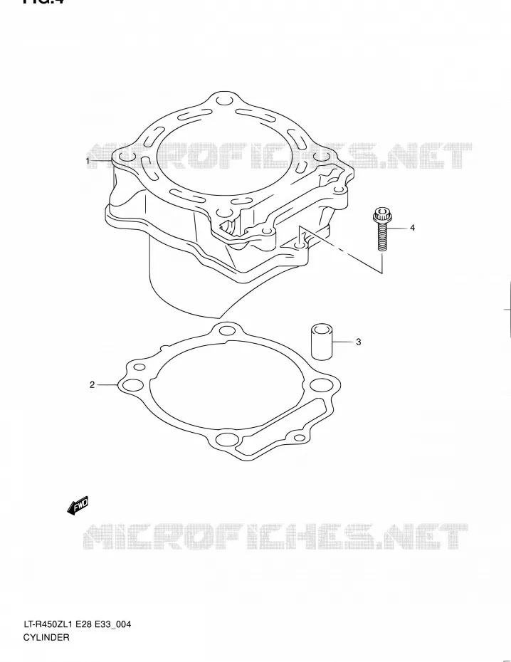 CYLINDRE Suzuki QUAD 450 QUADRACER 2011  LT-R450 L1/LT-R450Z L1 (E03,E28,E33)