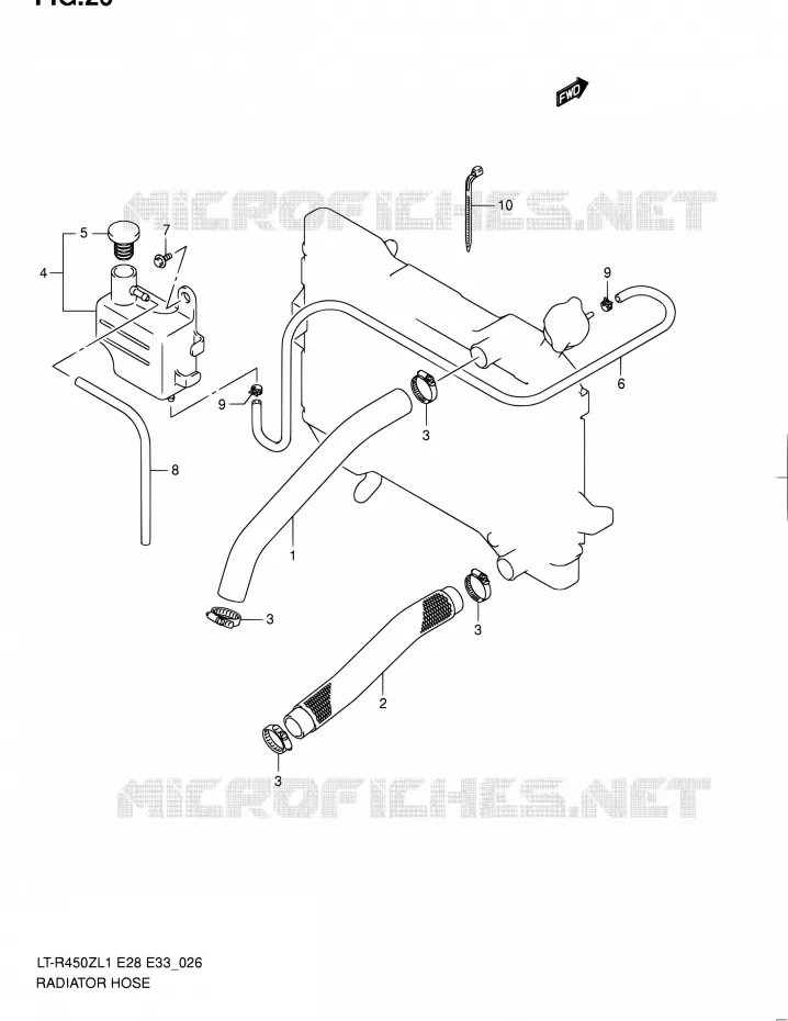 DURITE DE RADIATEUR Suzuki QUAD 450 QUADRACER 2011  LT-R450 L1/LT-R450Z L1 (E03,E28,E33)