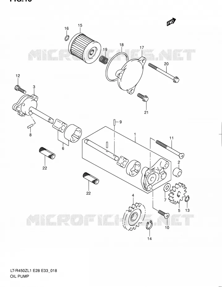 POMPE A HUILE Suzuki QUAD 450 QUADRACER 2011  LT-R450 L1/LT-R450Z L1 (E03,E28,E33)