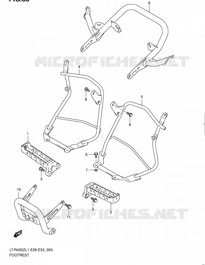 REPOSE PIED (LT-R450L1 E28) Suzuki QUAD 450 QUADRACER 2011  LT-R450 L1/LT-R450Z L1 (E03,E28,E33)