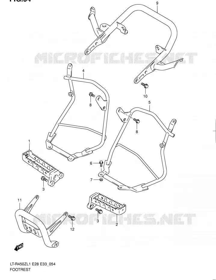 REPOSE PIED (LT-R450ZL1 E33) Suzuki QUAD 450 QUADRACER 2011  LT-R450 L1/LT-R450Z L1 (E03,E28,E33)