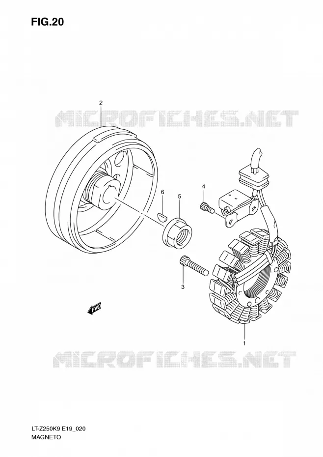 ALLUMAGE ROTOR - STATOR Suzuki QUAD 250 QUADSPORT 2010  LT-Z250 L0/LT-Z250Z L0 (E19)
