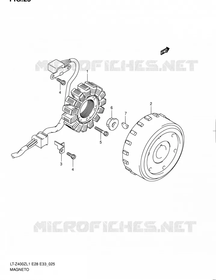 ALLUMAGE ROTOR - STATOR Suzuki QUAD 400 QUADSPORT 2011  LT-Z400 L1 (E03,E28,E33)