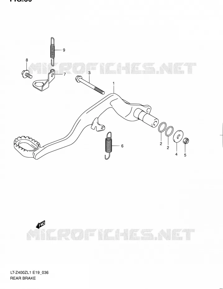 FREIN ARRIERE Suzuki QUAD 400 QUADSPORT 2011  LT-Z400 L1/LT-Z400Z L1 (E19)
