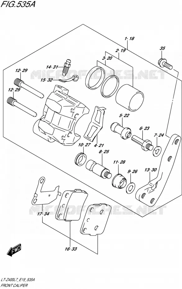ETRIER DE FREIN AVANT Suzuki QUAD 400 QUADSPORT 2017  LT-Z400 L7 (E19)