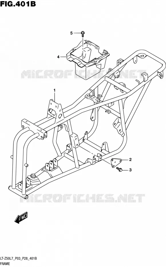 CADRE (LT-Z50L7 P28) Suzuki QUAD 50 QUADSPORT 2017  LT-Z50 L7 (P03,P28,P33)