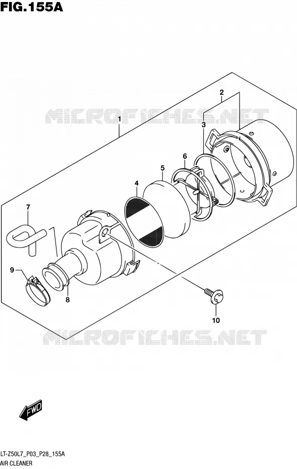 FILTRE A AIR Suzuki QUAD 50 QUADSPORT 2017  LT-Z50 L7 (P03,P28,P33)