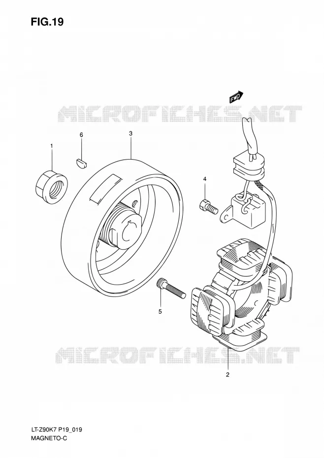ALLUMAGE ROTOR - STATOR Suzuki QUAD 90 QUADSPORT 2010  LT-Z90 L0/LT-Z90Z L0 (P19)
