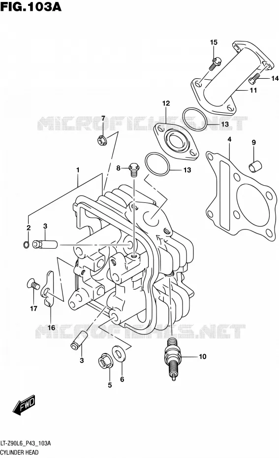 CULASSE Suzuki QUAD 90 QUADSPORT 2016  LT-Z90 L6 (P43)