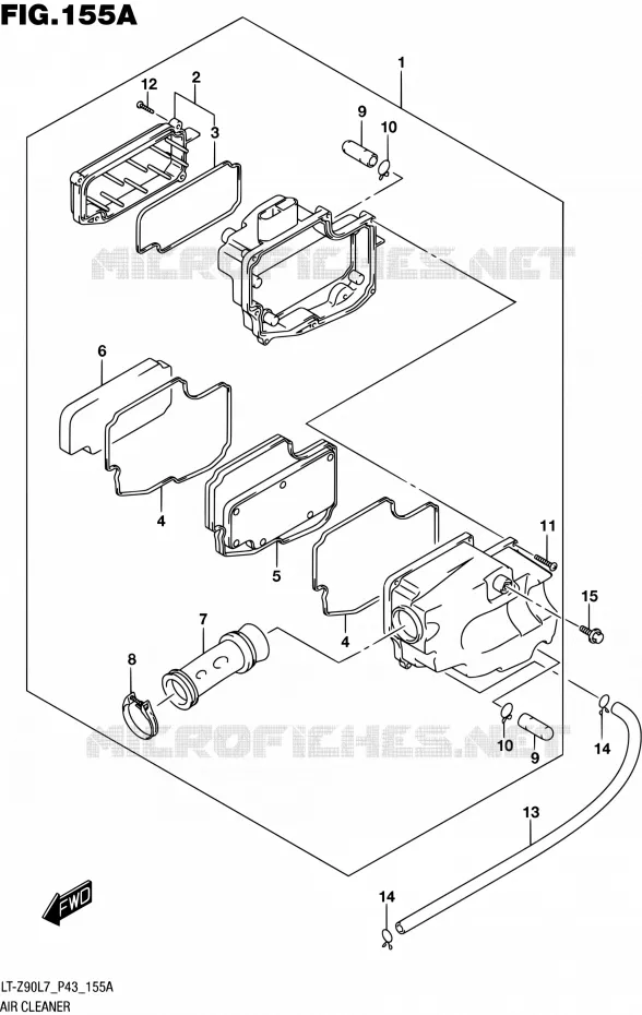 FILTRE A AIR Suzuki QUAD 90 QUADSPORT 2017  LT-Z90 L7 (P43)