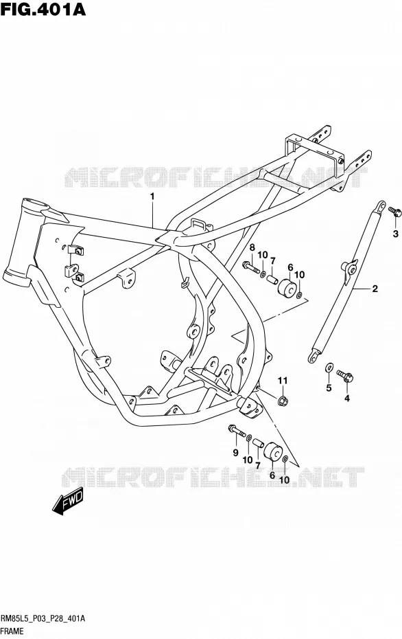 CADRE Suzuki MOTO 85 RM 2015  RM85 L5 (P03,P28,P33)