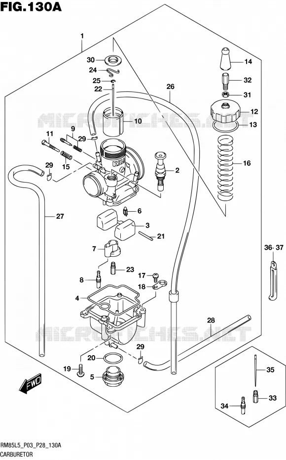 CARBURATEUR Suzuki MOTO 85 RM 2015  RM85 L5 (P03,P28,P33)