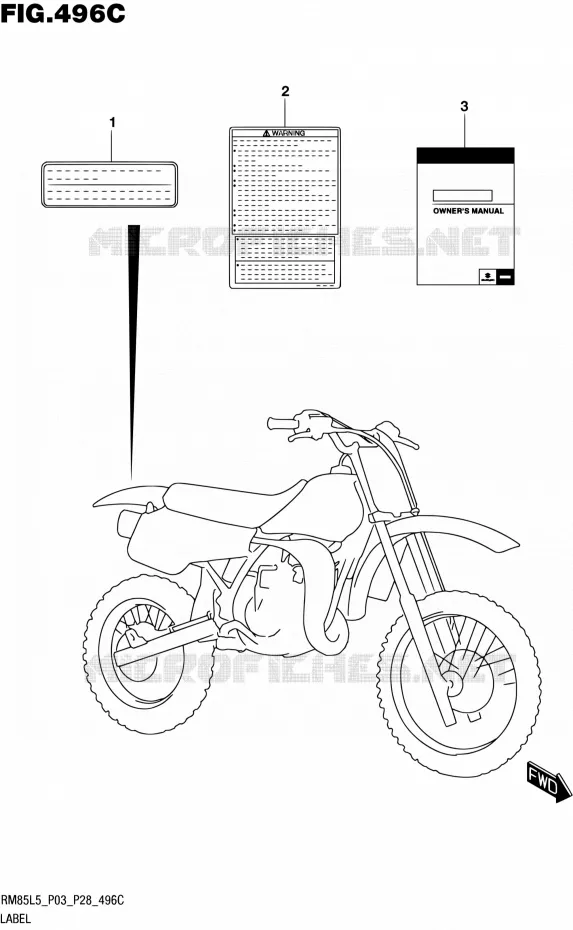 ETIQUETTE (RM85LL5 P28) Suzuki MOTO 85 RM 2015  RM85 L5 (P03,P28,P33)