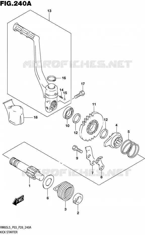 KICK Suzuki MOTO 85 RM 2015  RM85 L5 (P03,P28,P33)