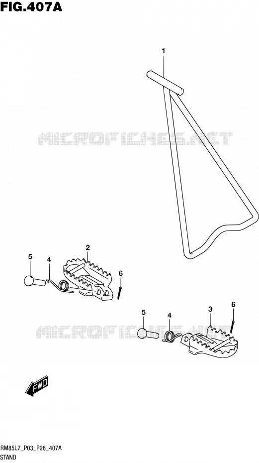 BEQUILLE (RM85L7 P03) Suzuki MOTO 85 RM 2017  RM85 L7 (P03 P28)